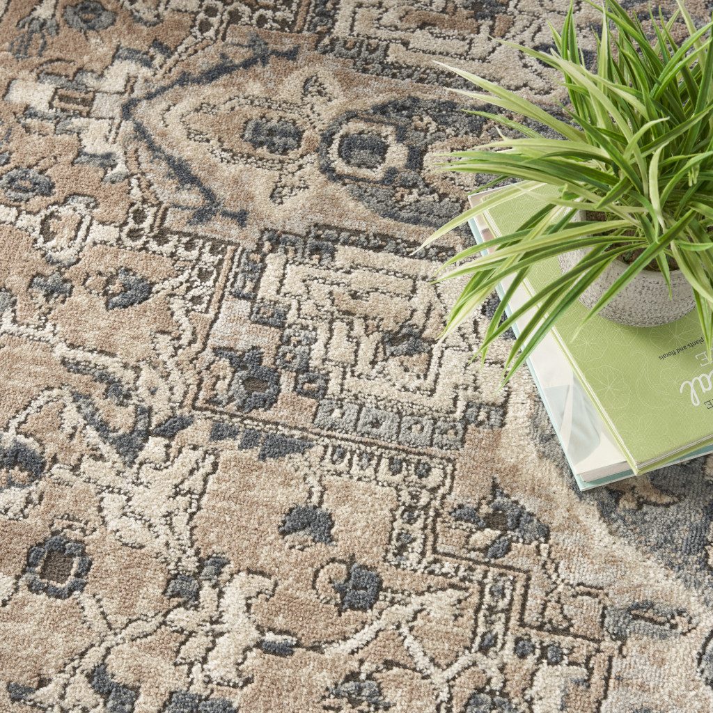 8′ X 10′ Ivory Floral Power Loom Area Rug II