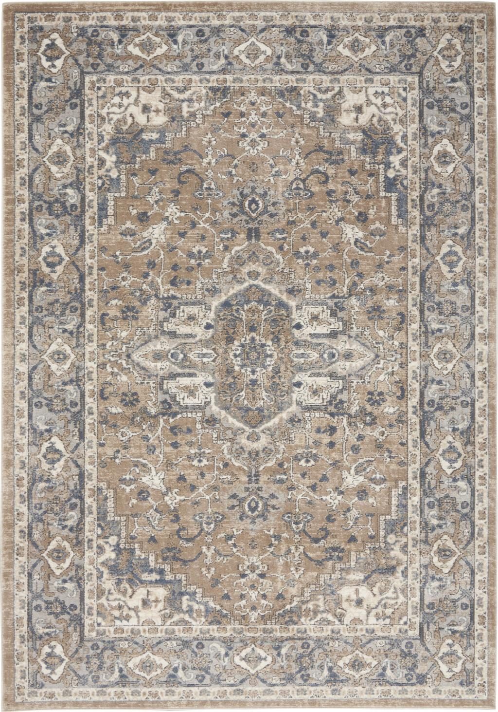 6′ X 9′ Ivory Floral Power Loom Area Rug
