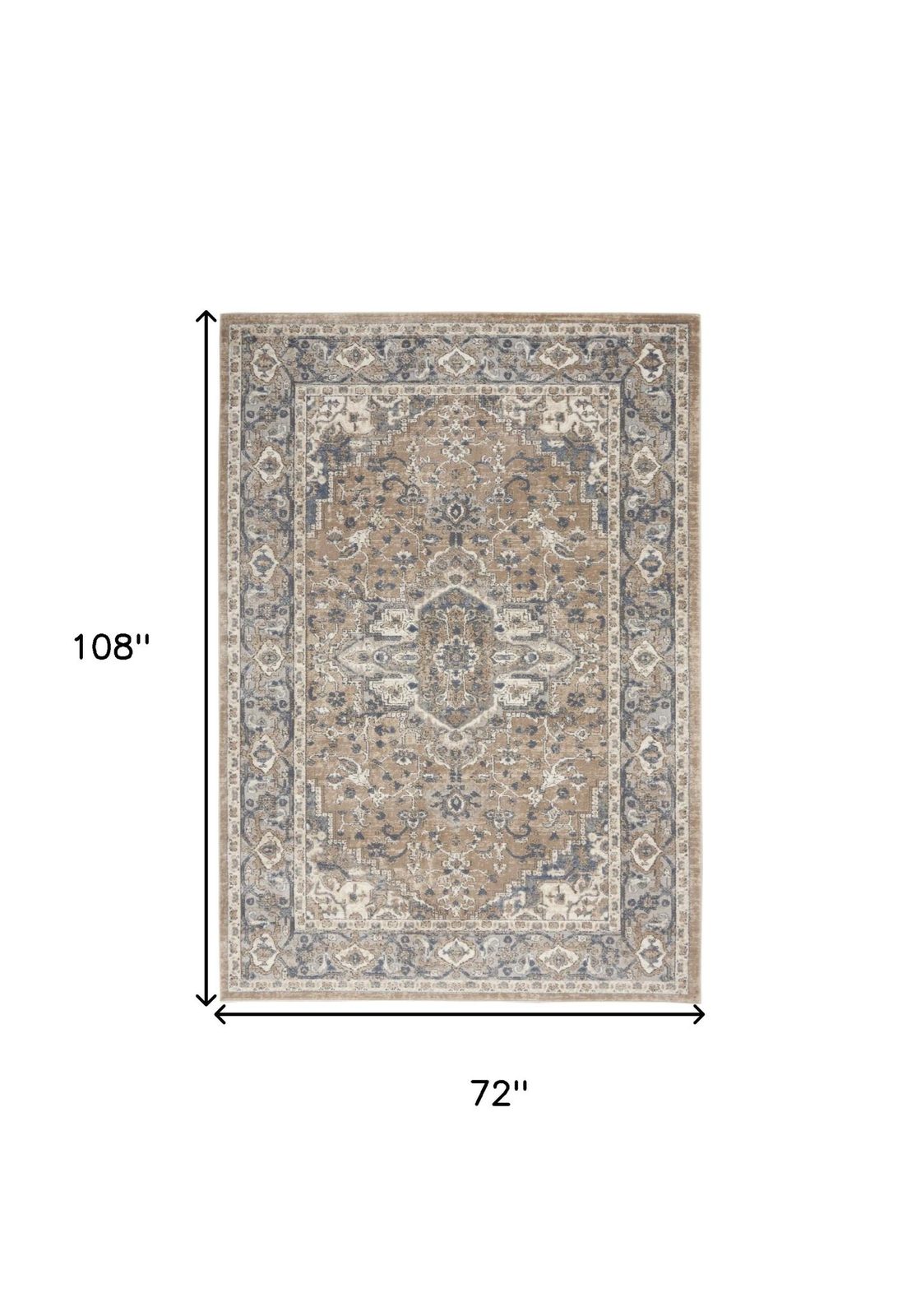 6′ X 9′ Ivory Floral Power Loom Area Rug