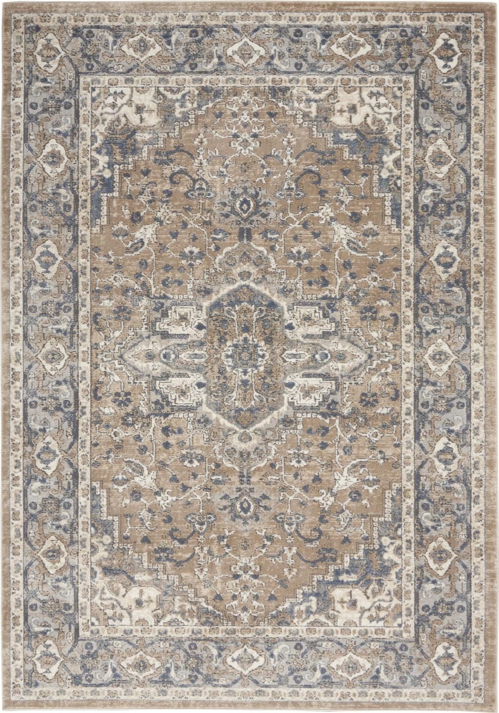 6′ X 9′ Ivory Floral Power Loom Area Rug
