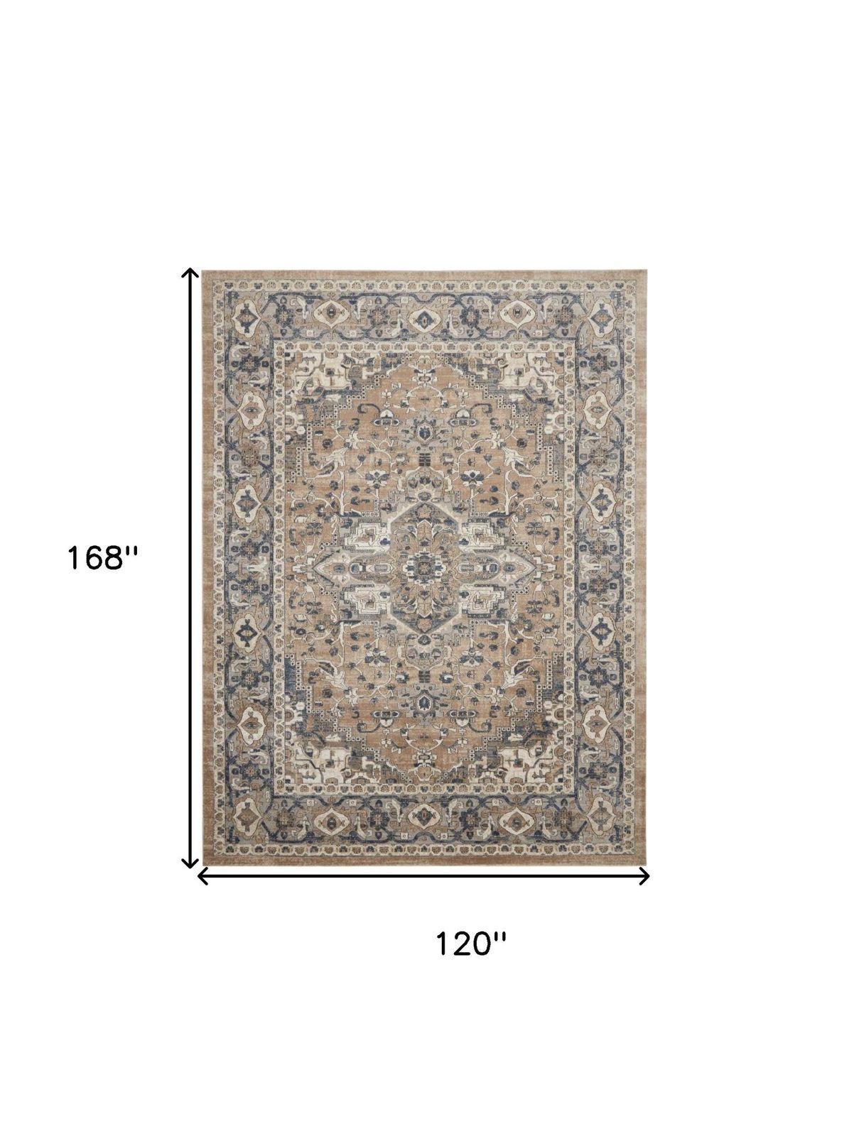 10′ X 14′ Ivory Floral Power Loom Area Rug