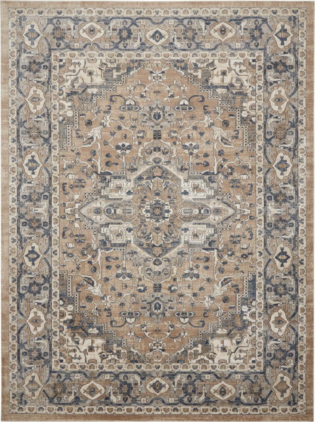 10′ X 14′ Ivory Floral Power Loom Area Rug