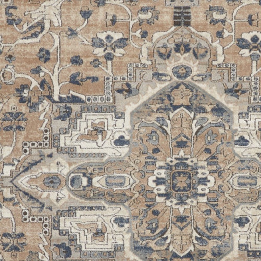 9′ X 12′ Ivory Floral Power Loom Area Rug II