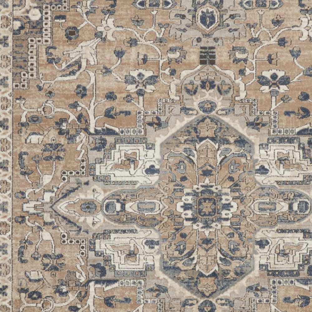9′ X 12′ Ivory Floral Power Loom Area Rug II