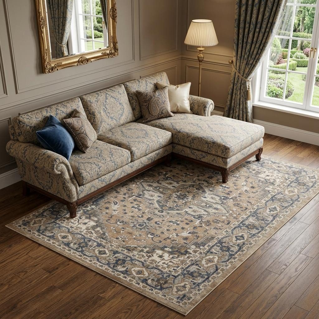 9′ X 12′ Ivory Floral Power Loom Area Rug II