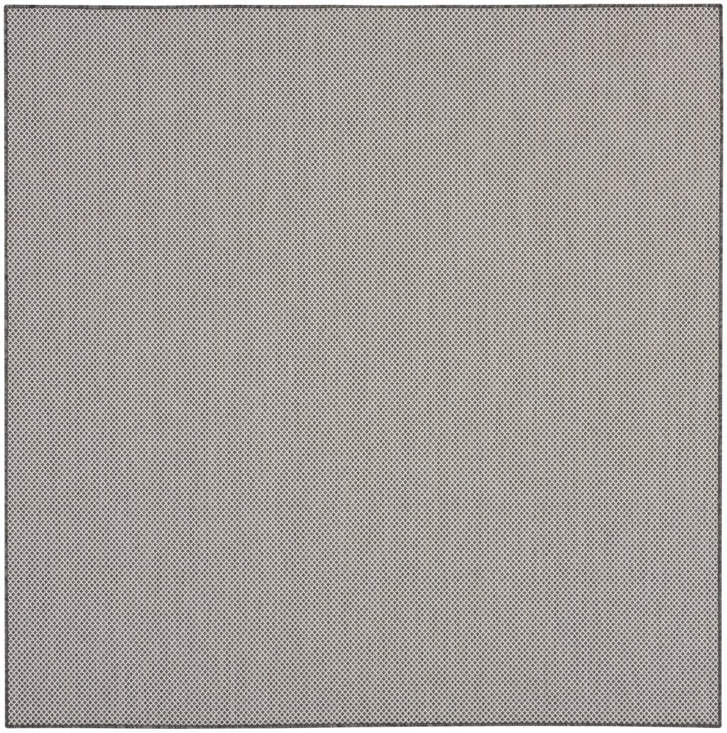 8′ Square Charcoal Geometric Power Loom Area Rug