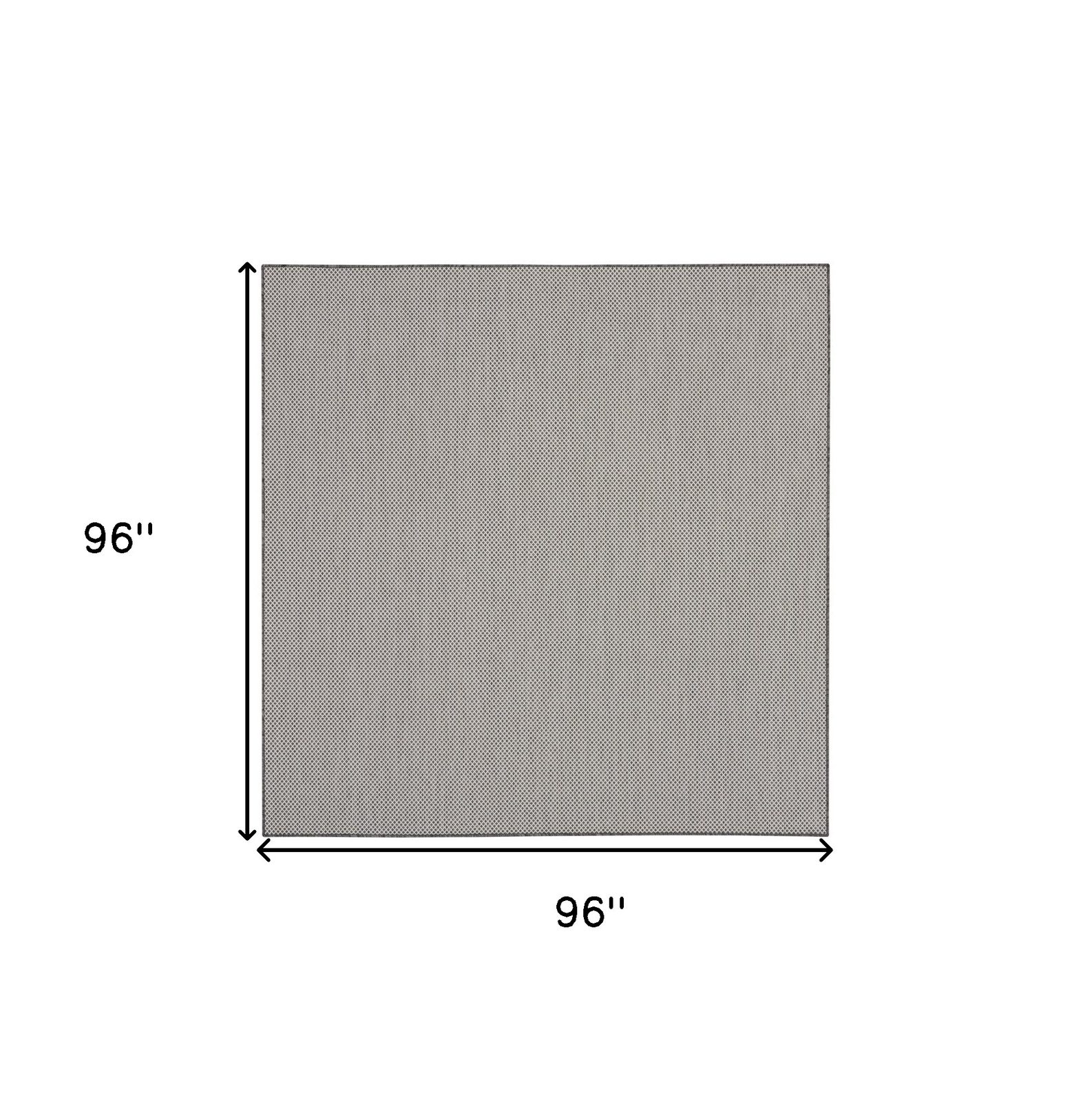 8′ Square Charcoal Geometric Power Loom Area Rug