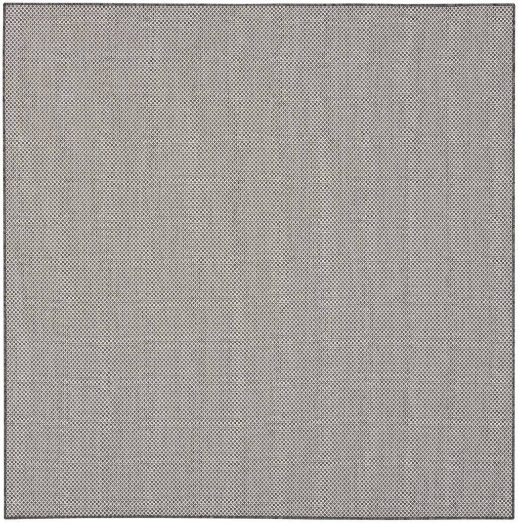 8′ Square Charcoal Geometric Power Loom Area Rug