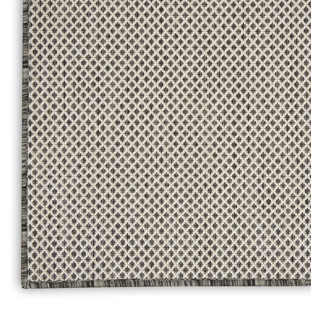 8′ Square Charcoal Geometric Power Loom Area Rug