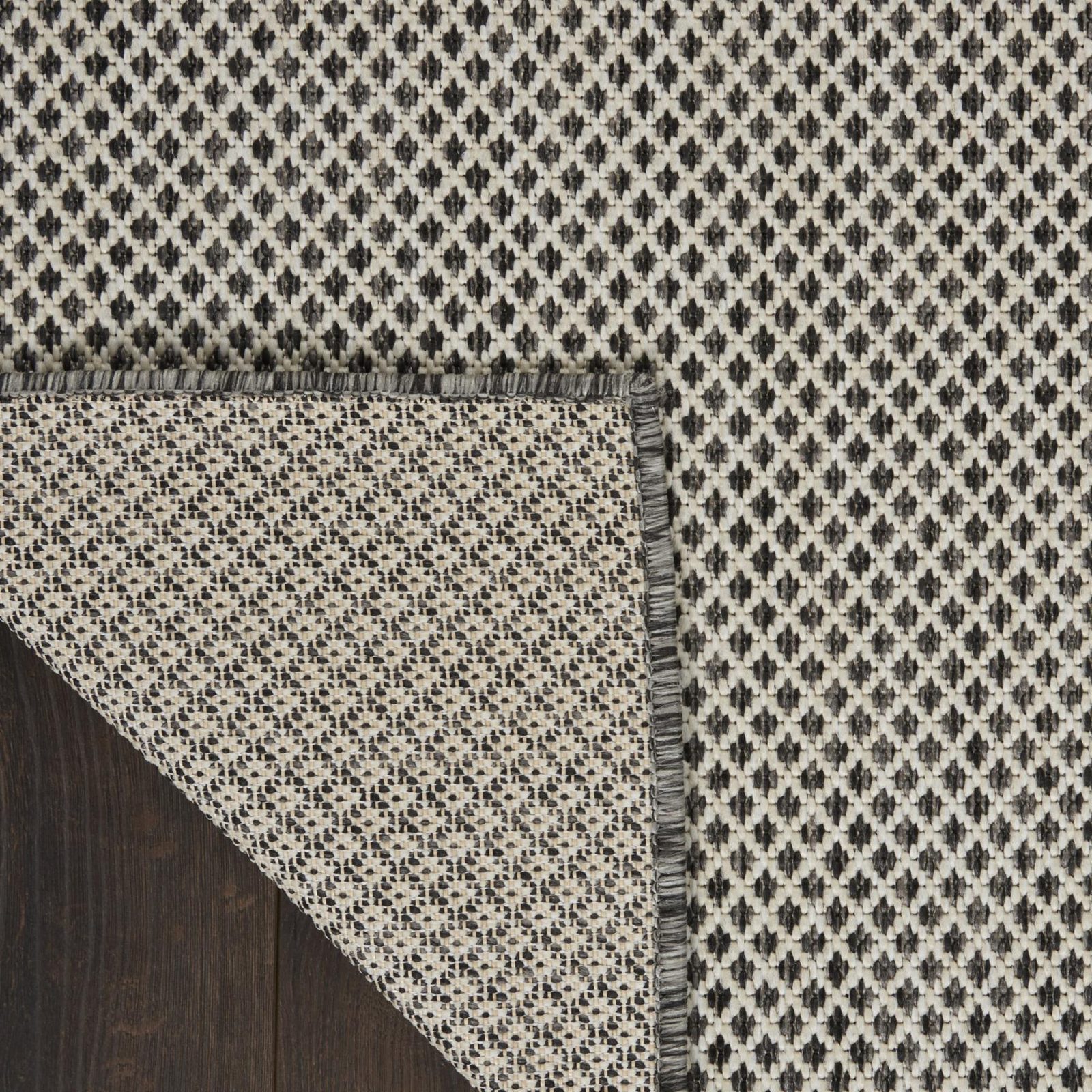8′ Square Charcoal Geometric Power Loom Area Rug