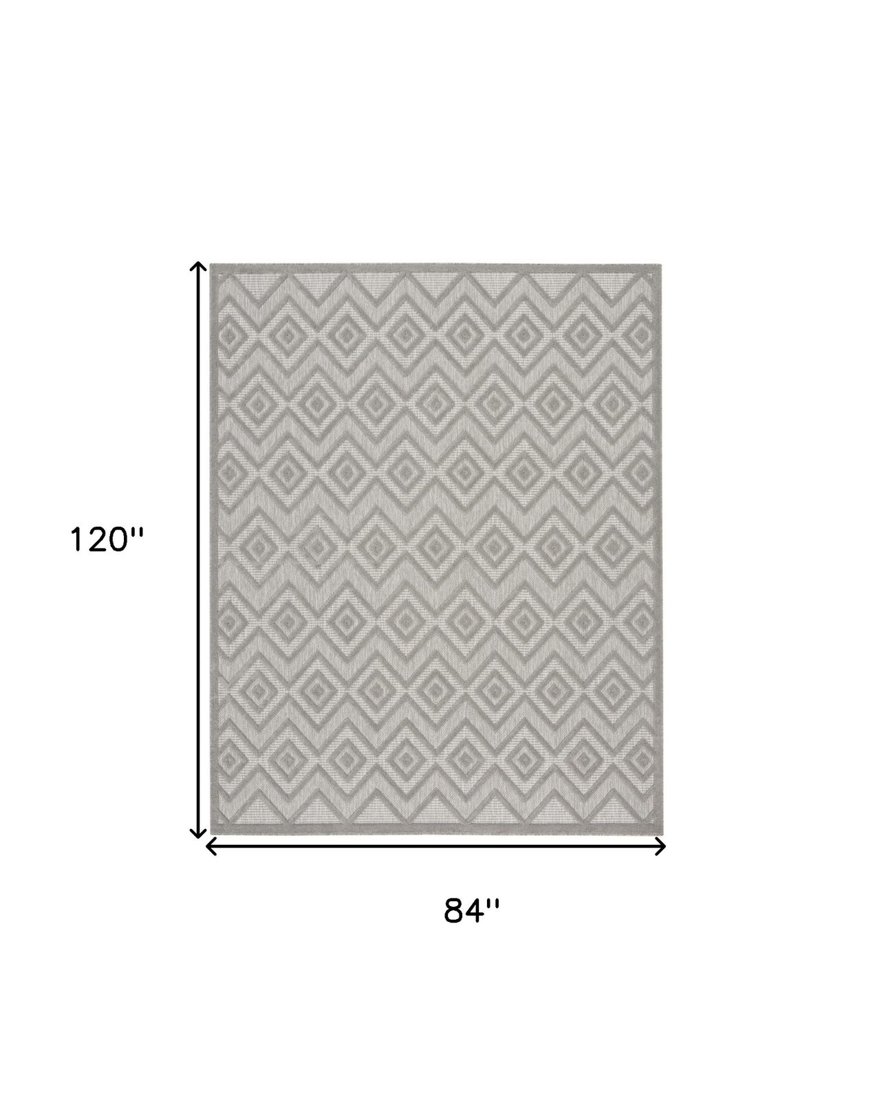 7′ X 10′ Gray Indoor Outdoor Area Rug
