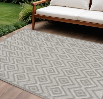 8′ X 10′ Gray Indoor Outdoor Area Rug
