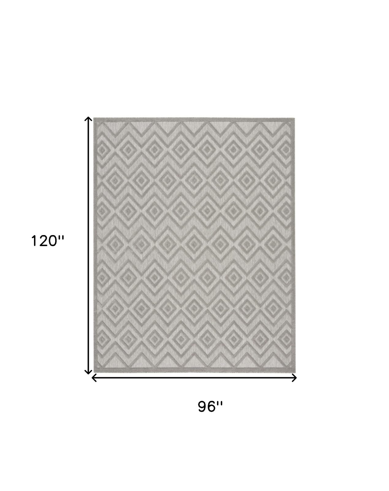 8′ X 10′ Gray Indoor Outdoor Area Rug