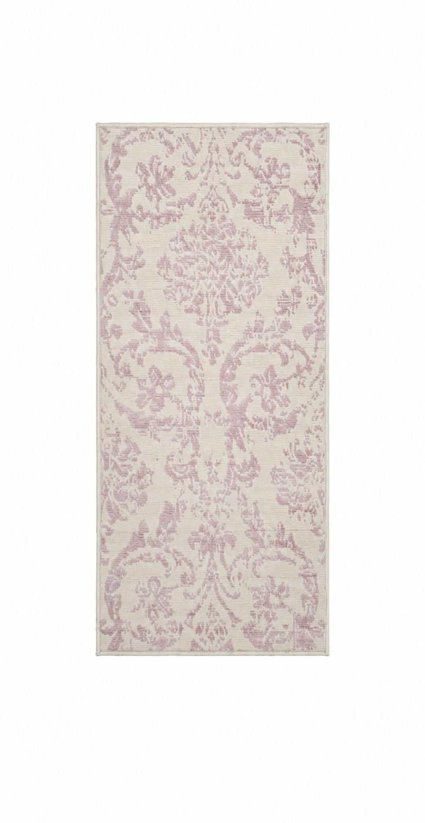 2′ X 4′ Ivory And Pink Damask Area Rug