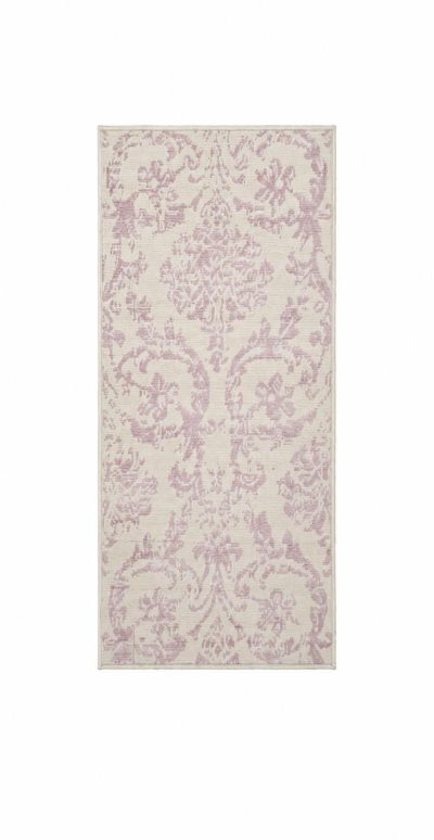 2′ X 4′ Ivory And Pink Damask Area Rug