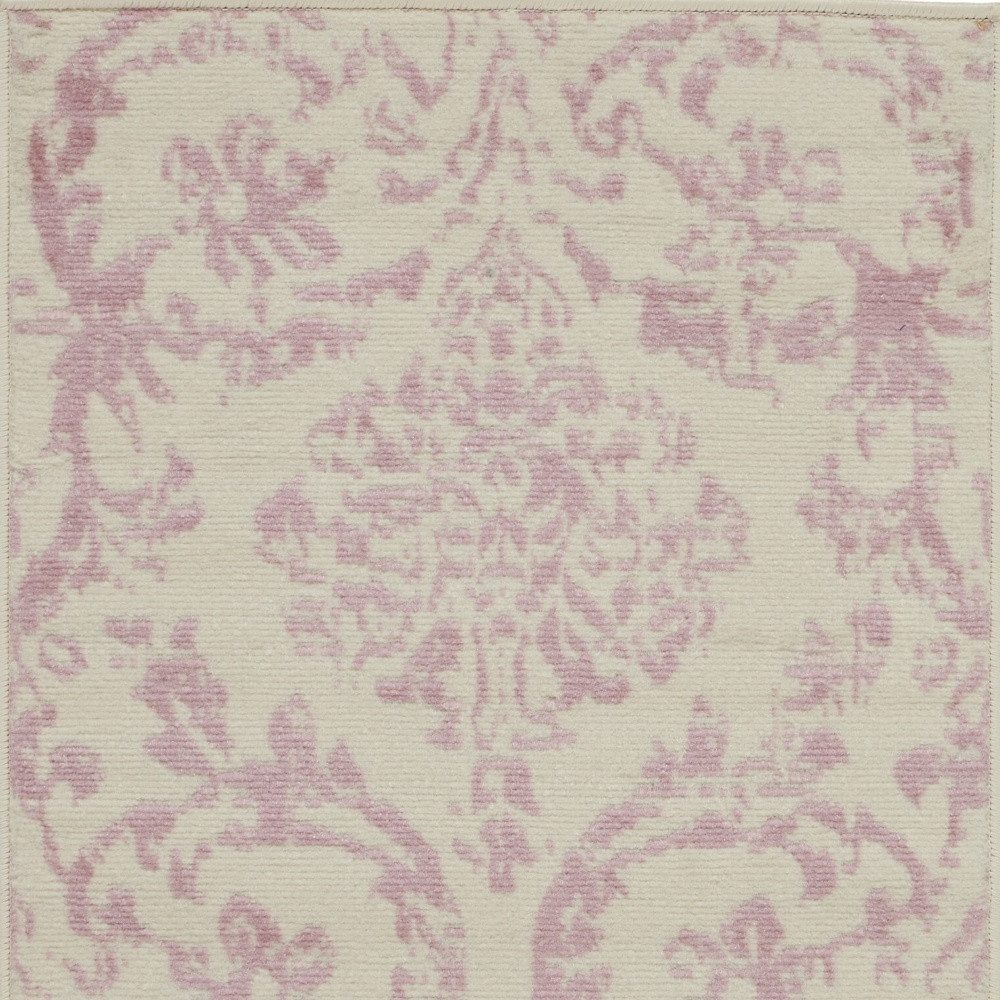2′ X 4′ Ivory And Pink Damask Area Rug