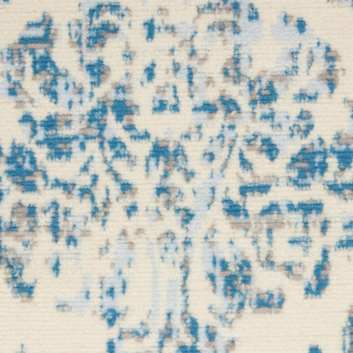 5′ X 7′ Ivory And Blue Damask Area Rug