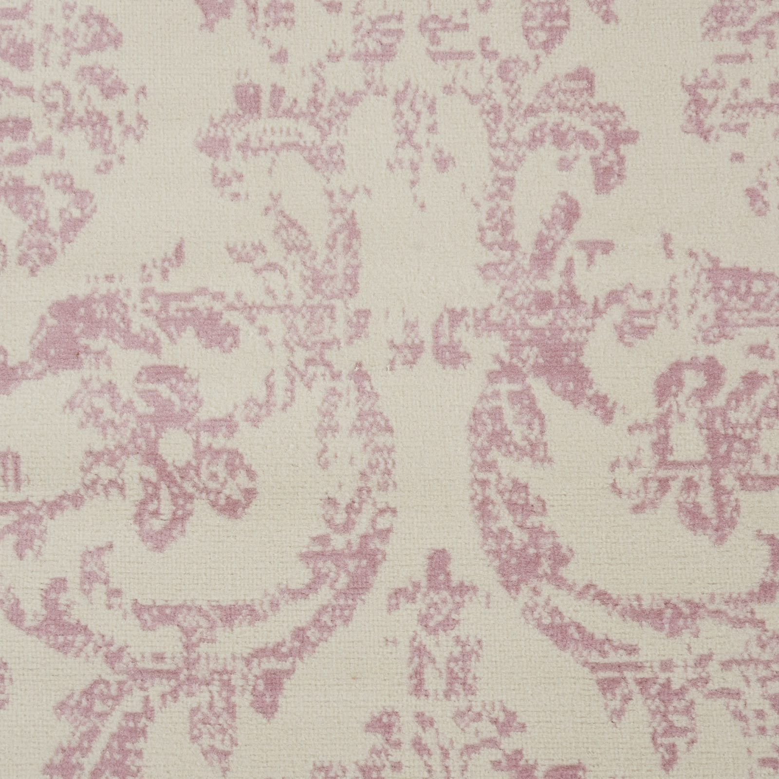 8′ X 10′ Ivory and Pink Damask Area Rug