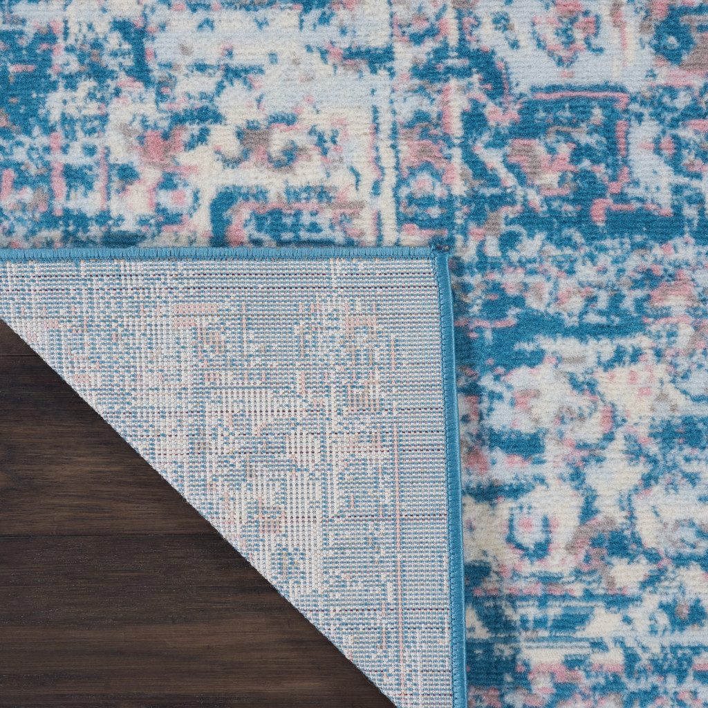 8′ X 10′ Blue Damask Power Loom Area Rug