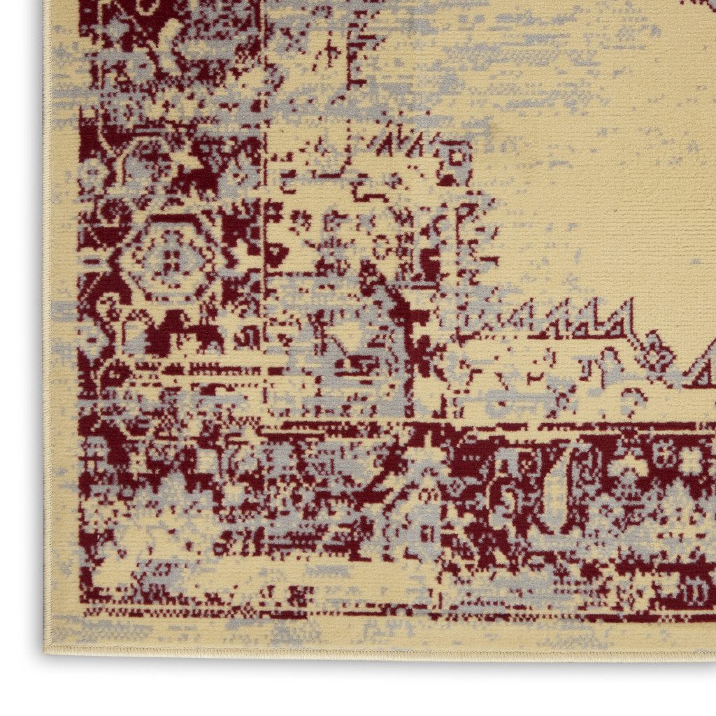 4′ X 6′ Cream Damask Power Loom Area Rug