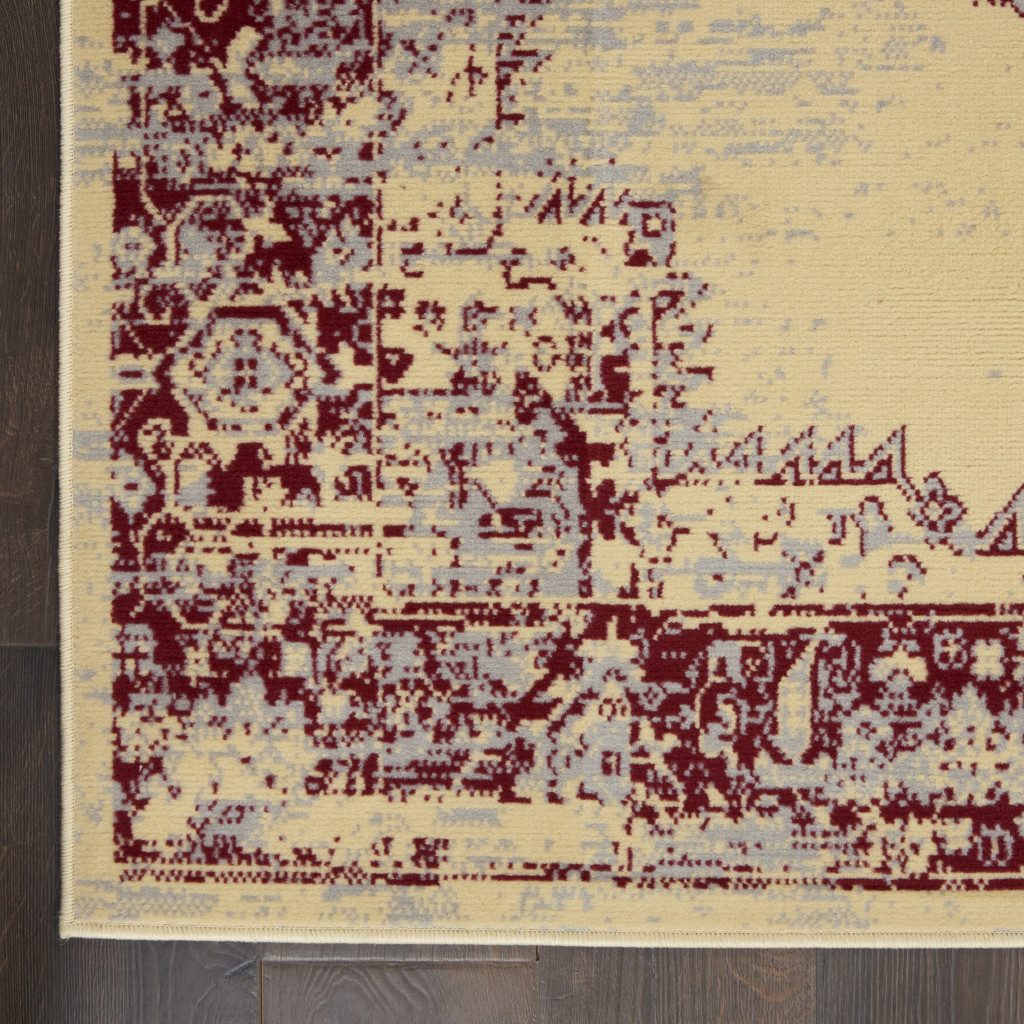 4′ X 6′ Cream Damask Power Loom Area Rug