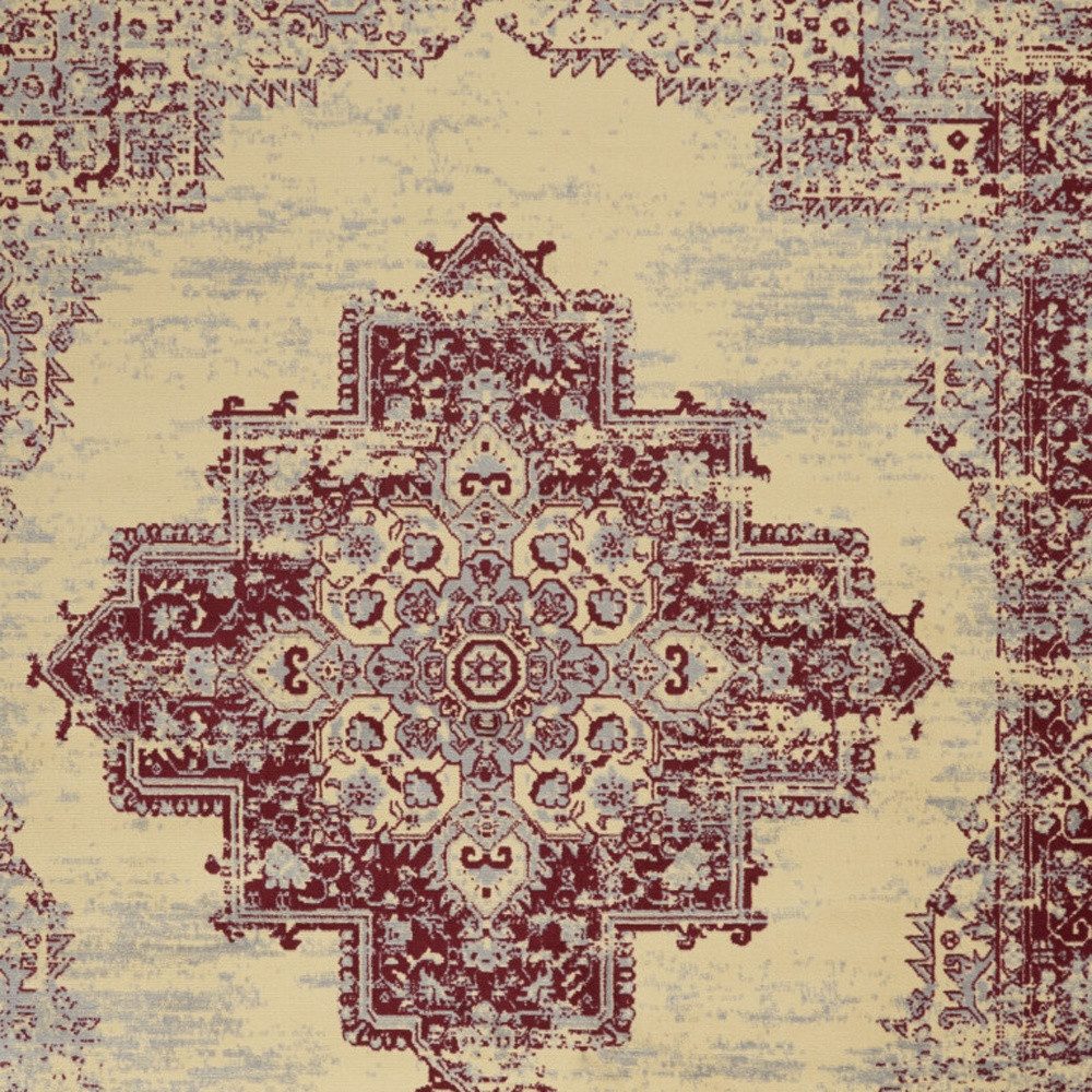 8′ X 10′ Cream Damask Power Loom Area Rug
