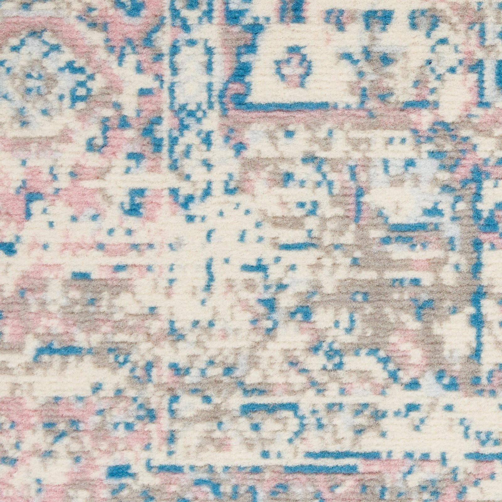 6′ X 9′ Ivory Pink And Blue Medallion Area Rug
