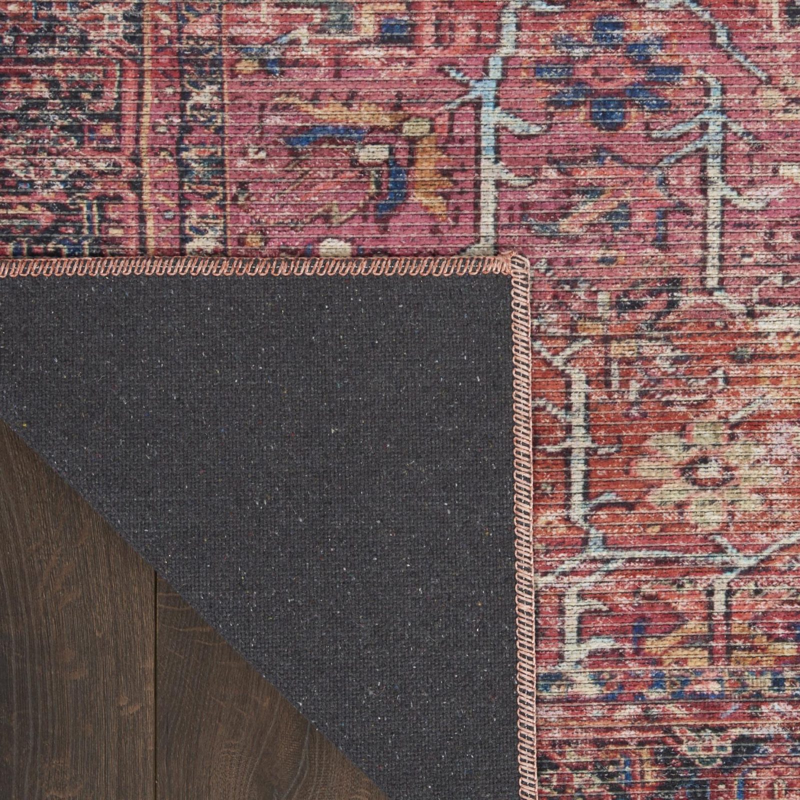 9′ X 12′ Distressed Red Floral Area Rug