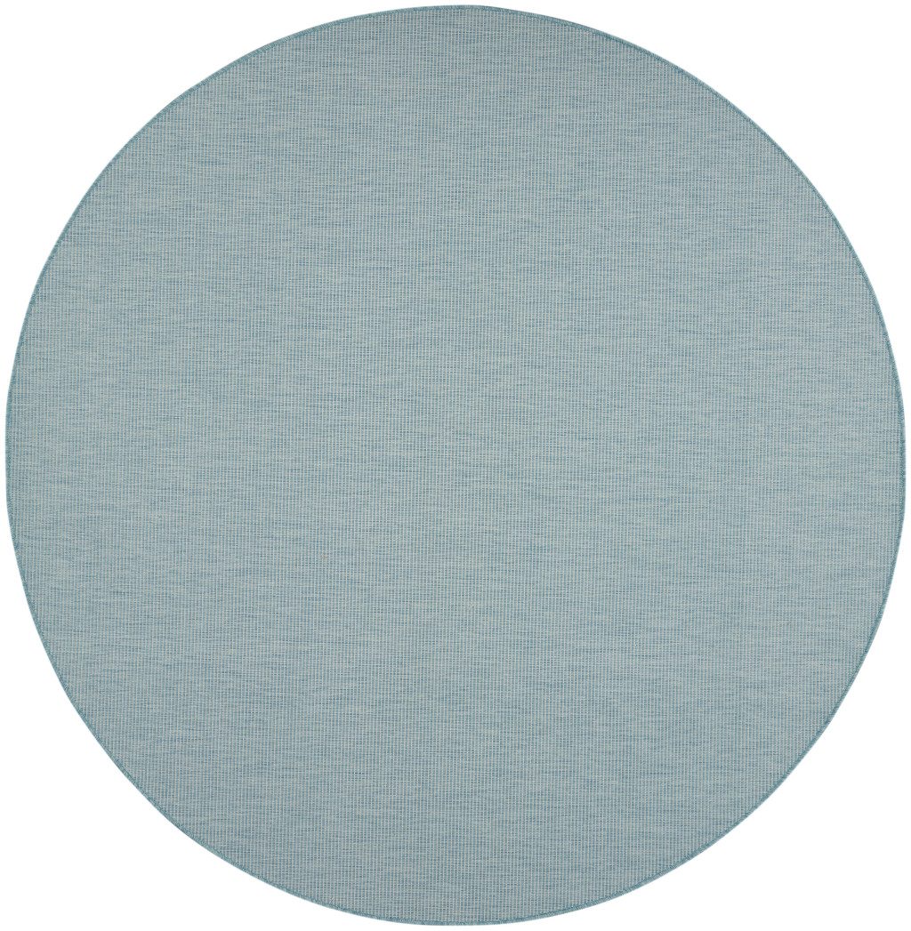8′ Aqua Power Loom Round Rug