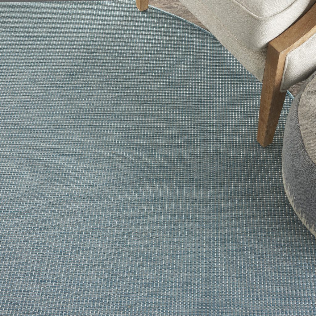 8′ Aqua Power Loom Round Rug