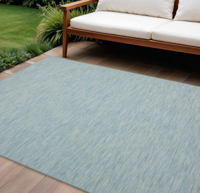 7′ X 10′ Aqua Indoor Outdoor Area Rug