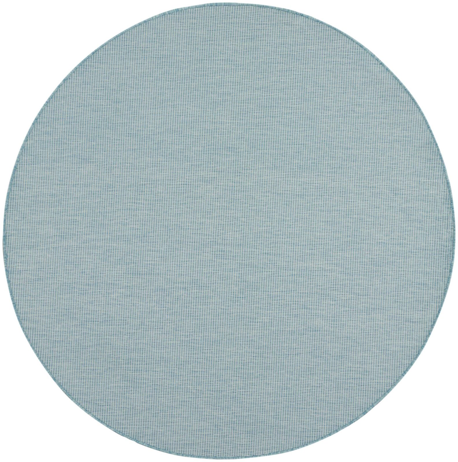 6′ Aqua Round Power Loom Area Rug