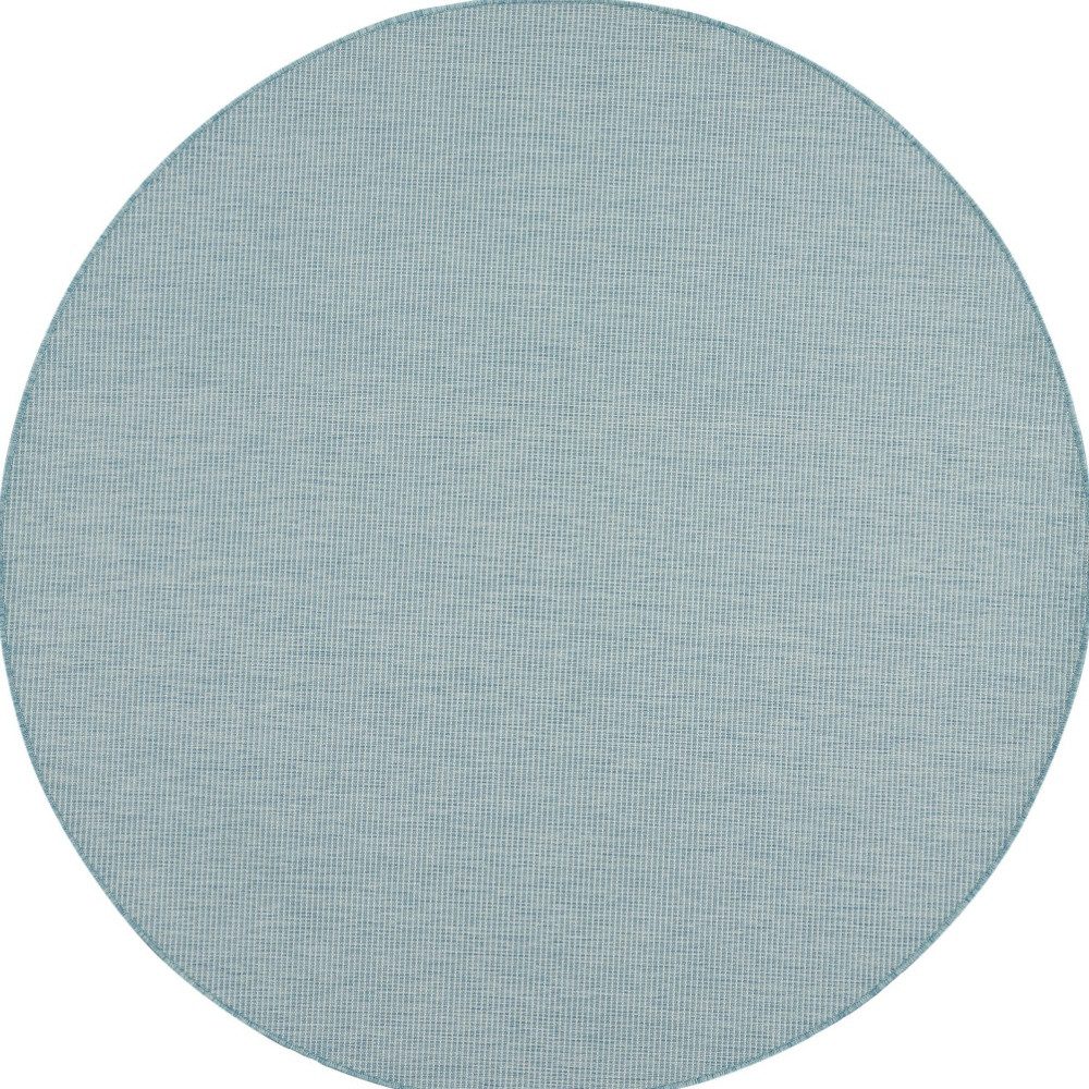 6′ Aqua Round Power Loom Area Rug