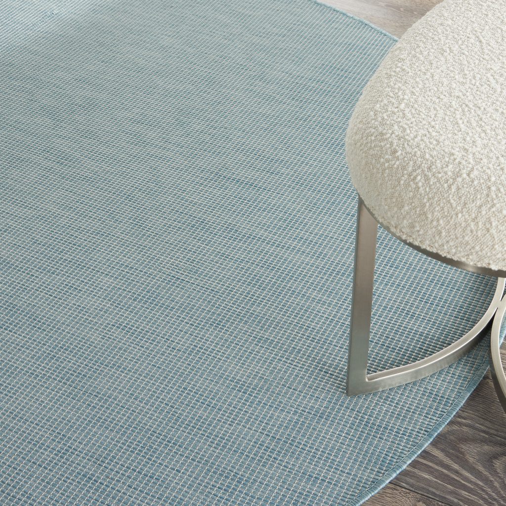 6′ Aqua Round Power Loom Area Rug