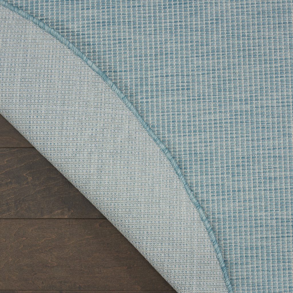 6′ Aqua Round Power Loom Area Rug