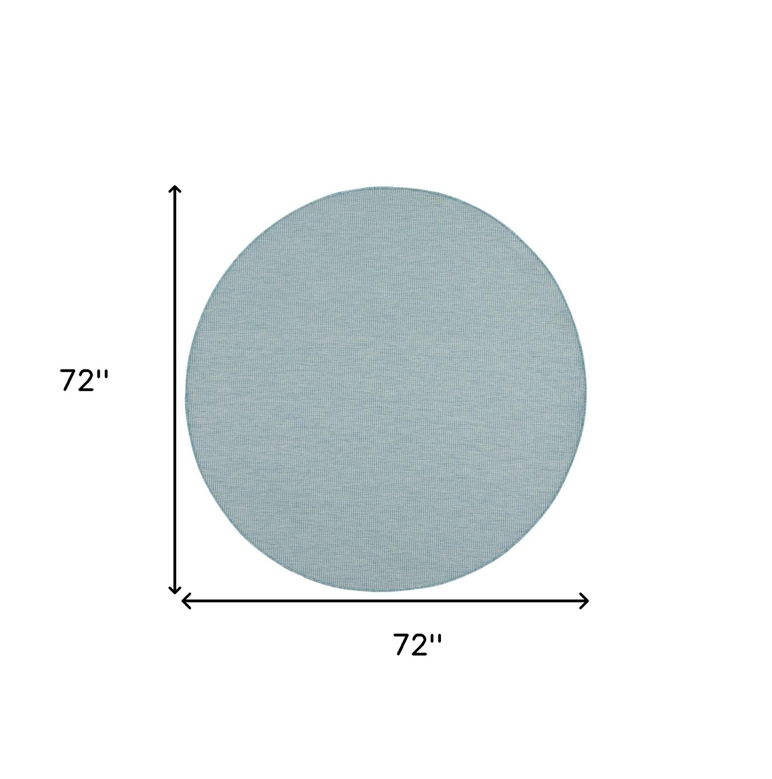 6′ Aqua Round Power Loom Area Rug