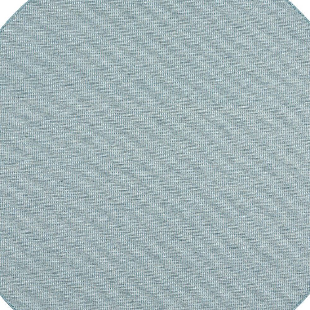 6′ Aqua Round Power Loom Area Rug