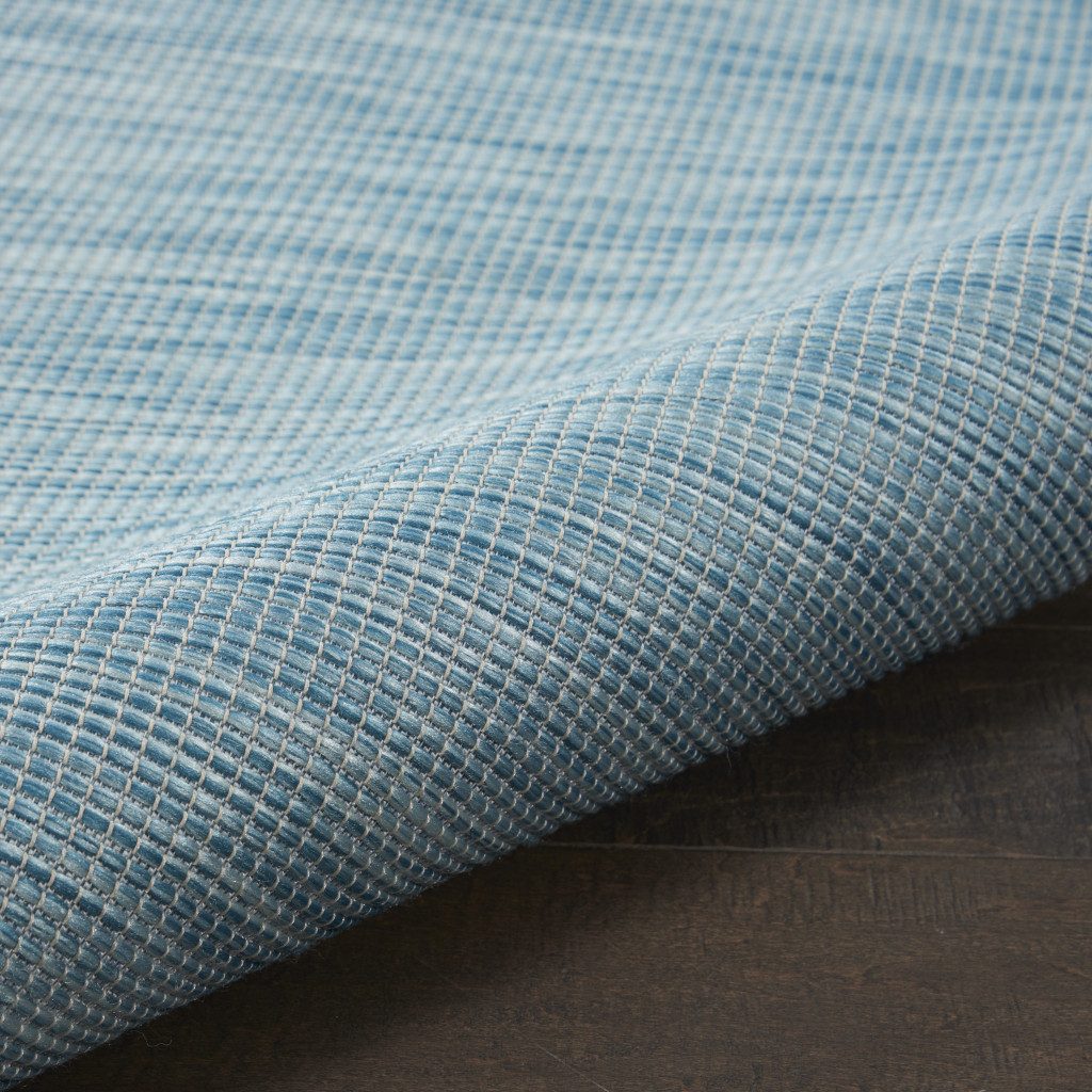 6′ Aqua Round Power Loom Area Rug