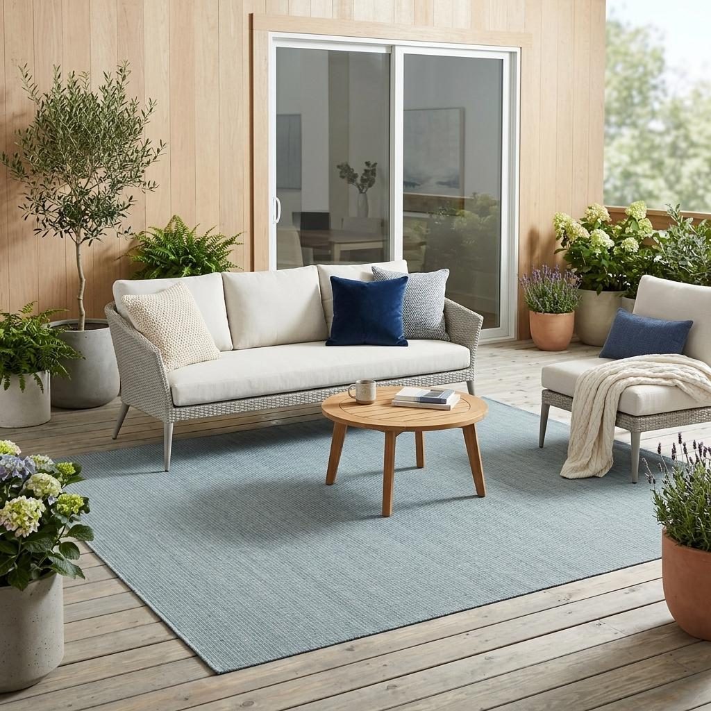 5′ X 7′ Aqua Indoor Outdoor Area Rug