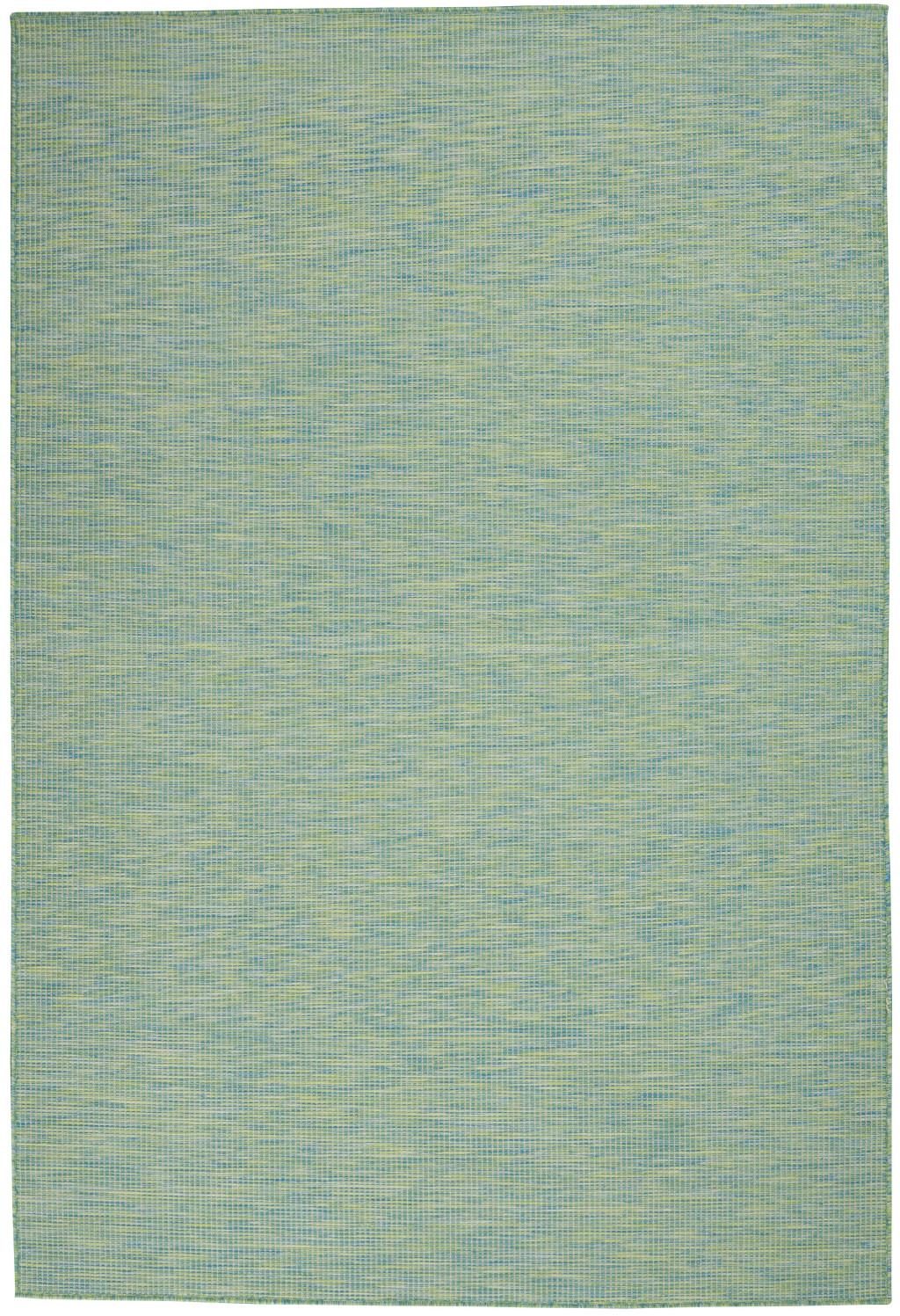 5′ X 7′ Blue and Green Indoor Outdoor Area Rug