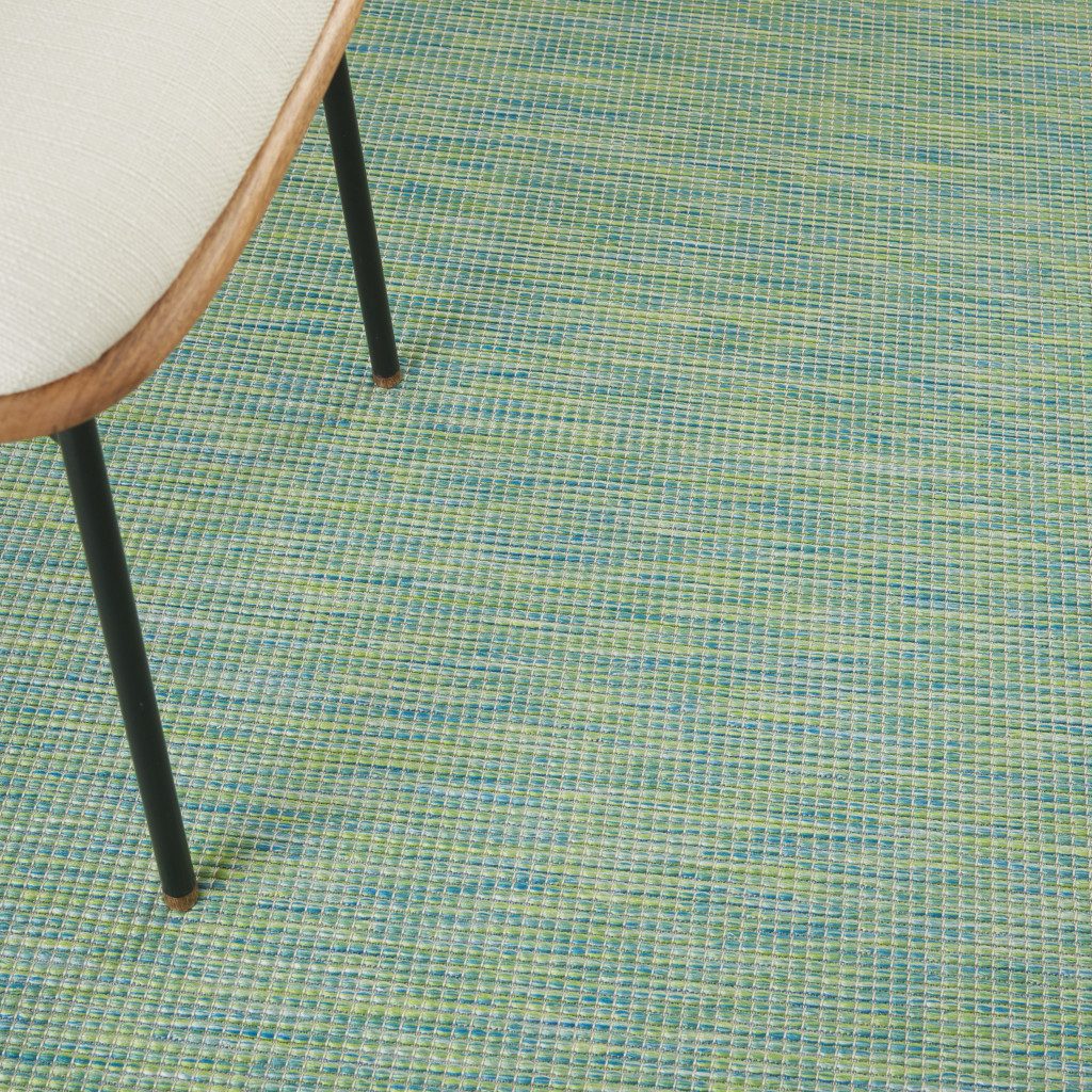 5′ X 7′ Blue and Green Indoor Outdoor Area Rug