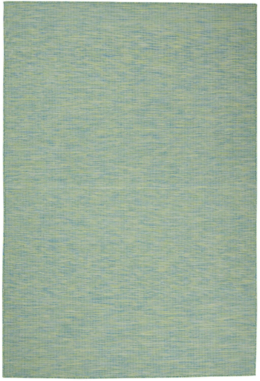 5′ X 7′ Blue and Green Indoor Outdoor Area Rug