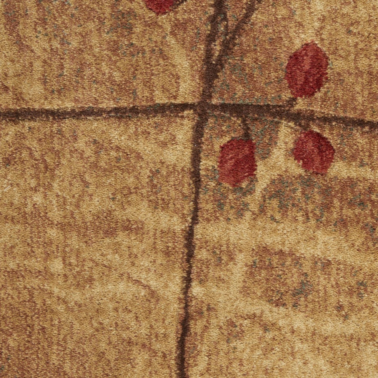 Brown Floral Power Loom Polyester Area Rug