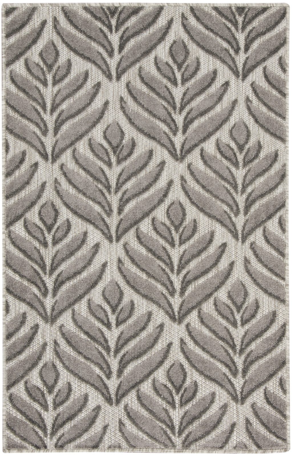 3′ X 4′ Charcoal Floral Indoor Outdoor Area Rug