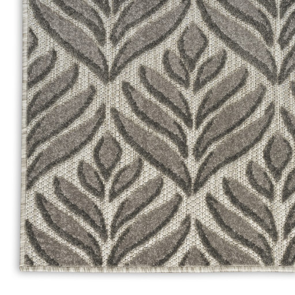 3′ X 4′ Charcoal Floral Indoor Outdoor Area Rug