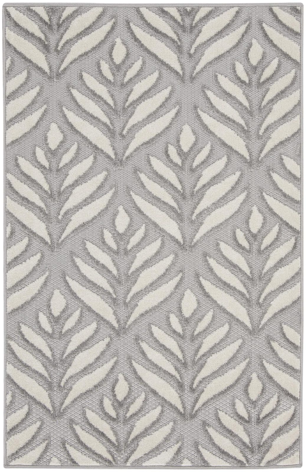 3′ X 4′ Gray Floral Indoor Outdoor Area Rug