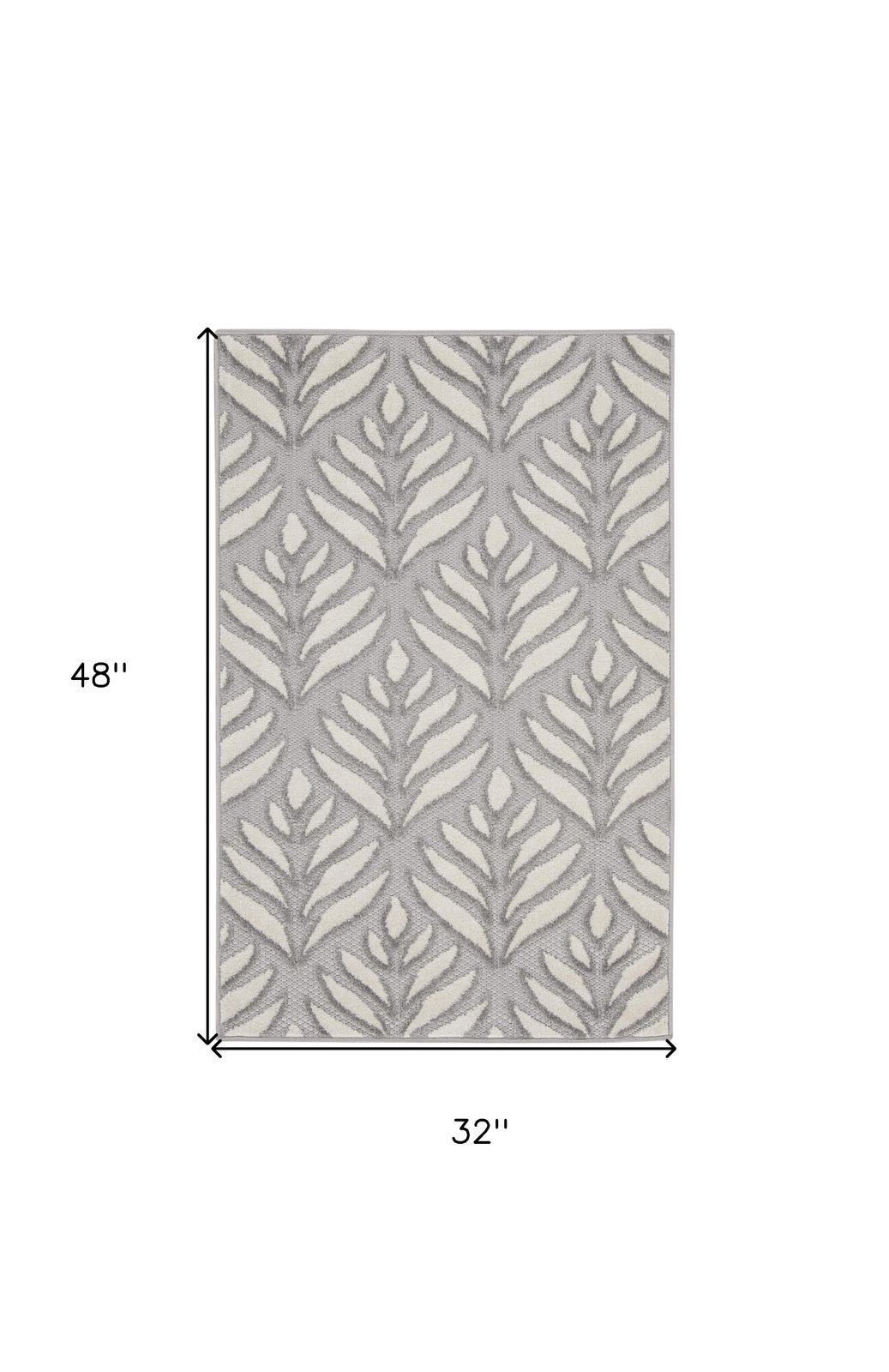 3′ X 4′ Gray Floral Indoor Outdoor Area Rug