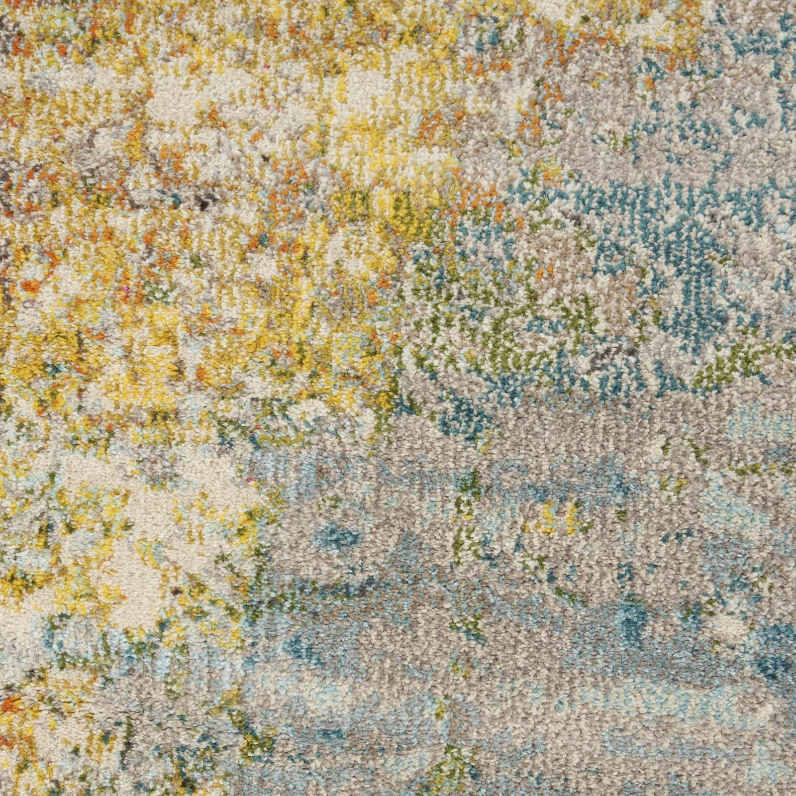 10′ Green Round Abstract Power Loom Area Rug