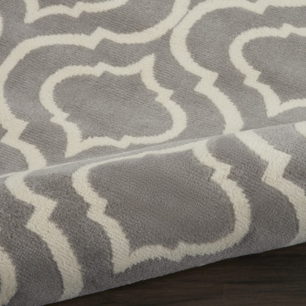 8′ X 10′ Gray Moroccan Power Loom Area Rug