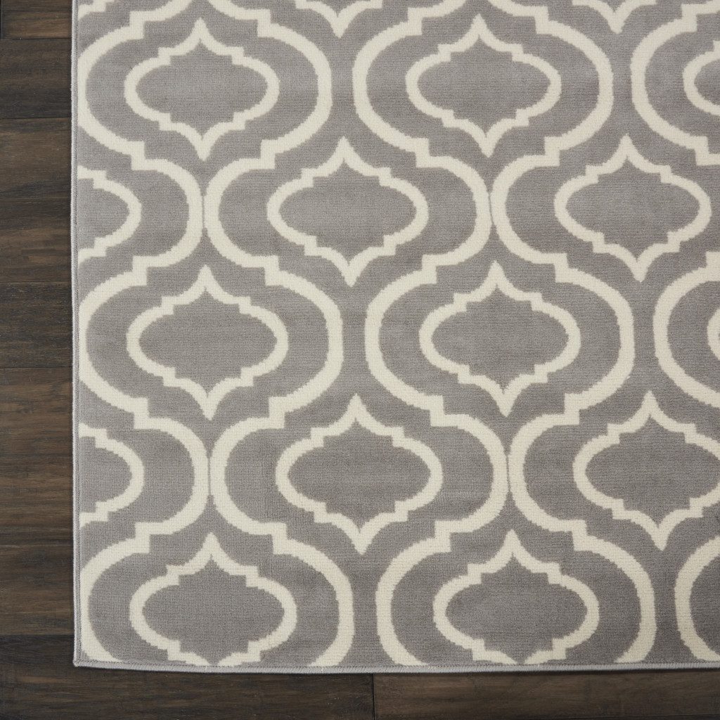 8′ X 10′ Gray Moroccan Power Loom Area Rug